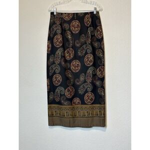 Vintage Breeches Size 12 Maxi Wrap Skirt Paisley Boho Western Equestrian 30 X 36